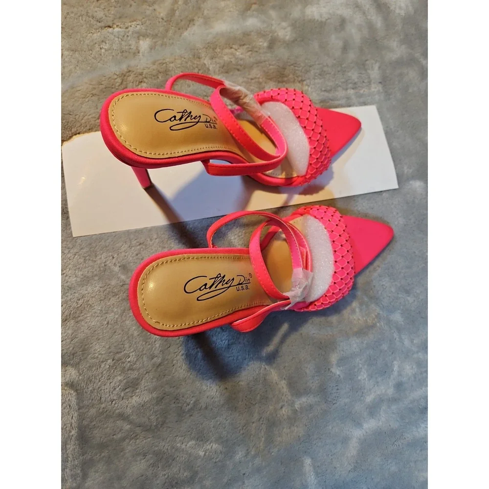 High Heels Cathy Din, Alista_10 Color Hot Pink Size 5.5